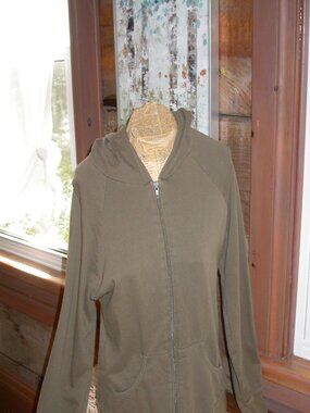 Khaki Fleece Hooded Jacket